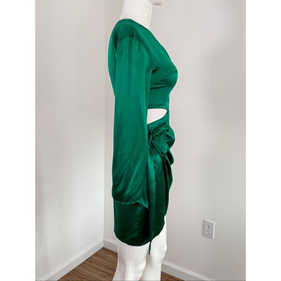 Amanda Uprichard Womens Dolores One-Shoulder Cut-Out Mini Dress Green Size XS - Picture 7 of 12